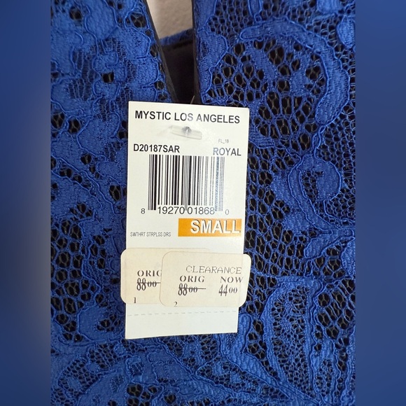 Blue sweetheart neck lace dress nwt small - Picture 2 of 5